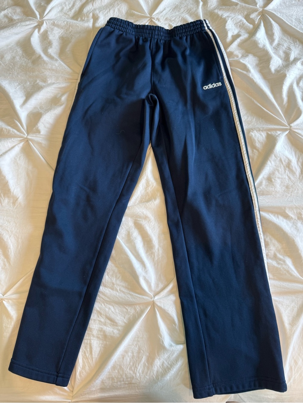 Adidas Youth Track Pants | Size Large (14/16) | Navy | Fleece-Lined